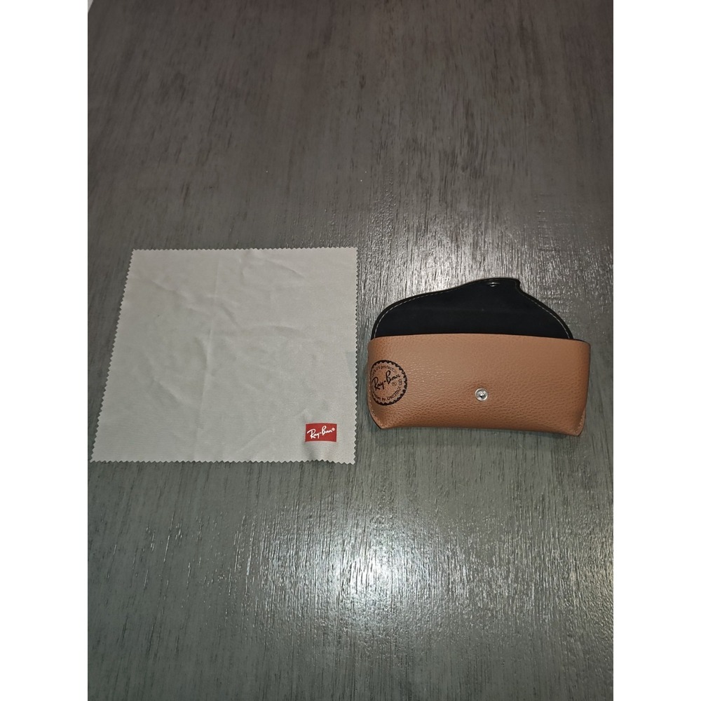 Ray-Ban Brown Faux Leather Sunglasses Case w/ Cleaning Cloth